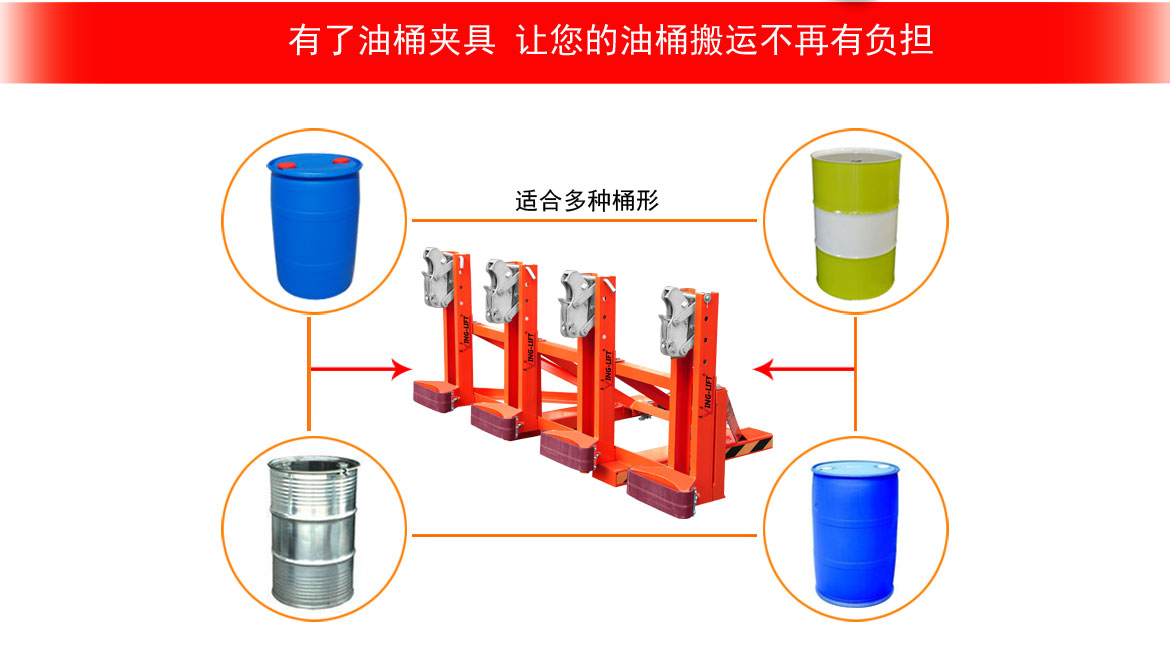 單鷹嘴四桶油桶夾具