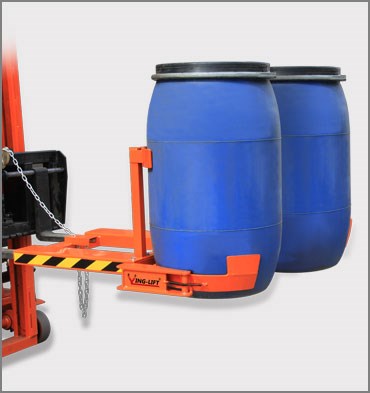雙桶抱箍式叉車專用油桶夾具