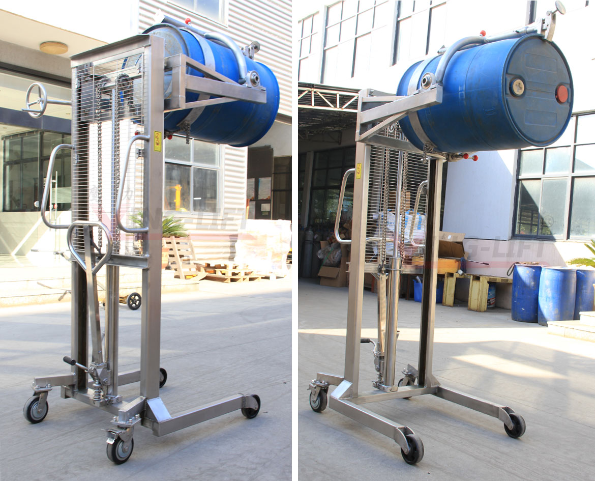 不銹鋼多功能油桶翻轉車