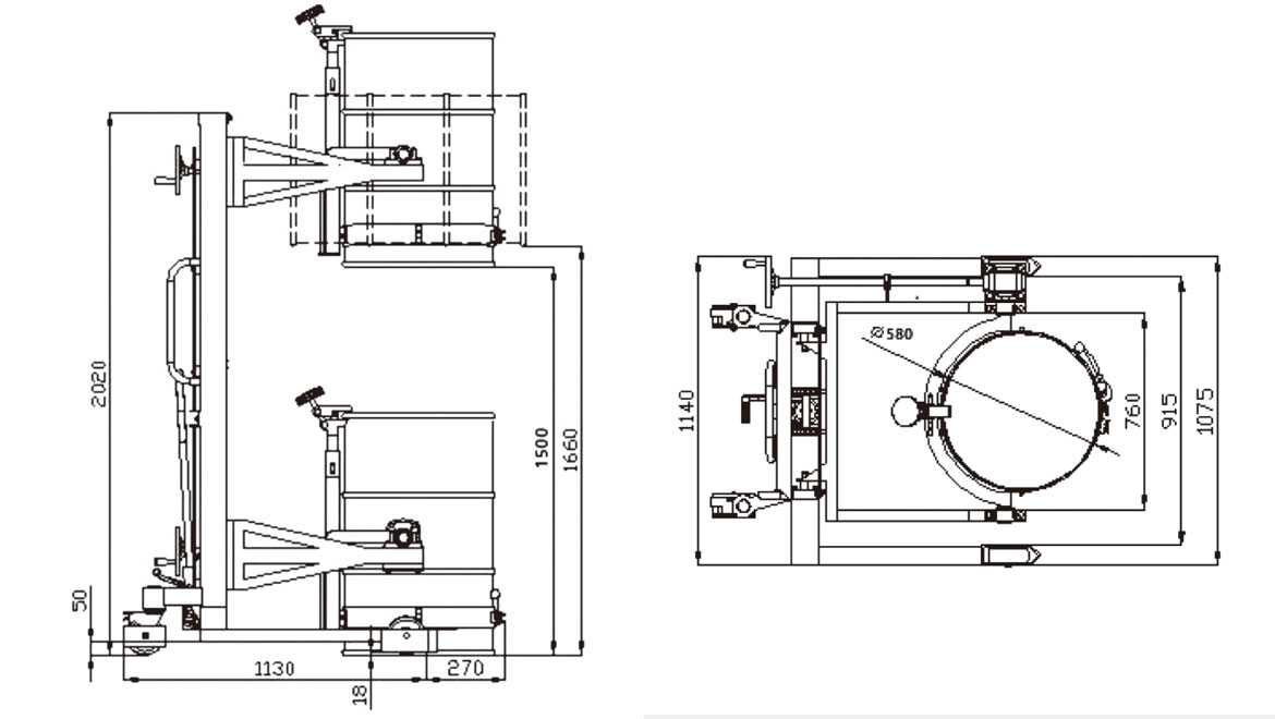 油桶翻轉(zhuǎn)堆高車